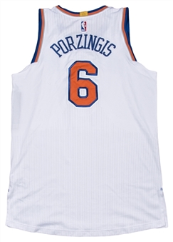 2017 Kristaps Porzingis Game Used New York Knicks Jersey Photo Matched To 4 Games (Steiner & Resolution Photomatching)